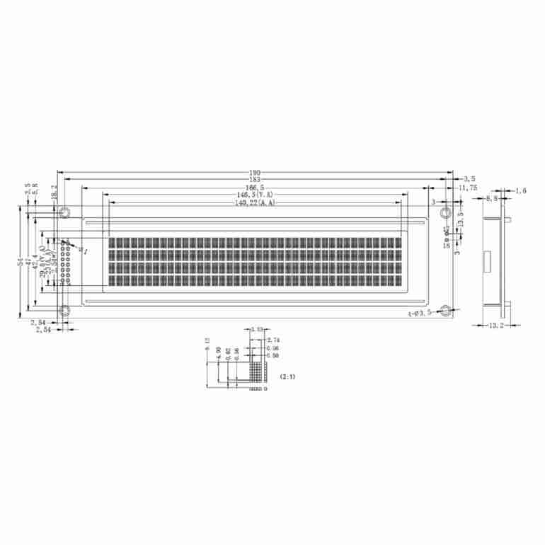 40x4-Character-LCD-Display-Arduino-4004-LCD-White-on-Blue-STN-LCD-Parallel-Interface-drawing