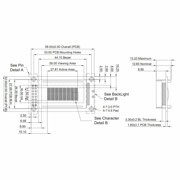 8x2-Character-Monochrome-STN-LCD-Display -Arduino-Compatible-Module-drawing