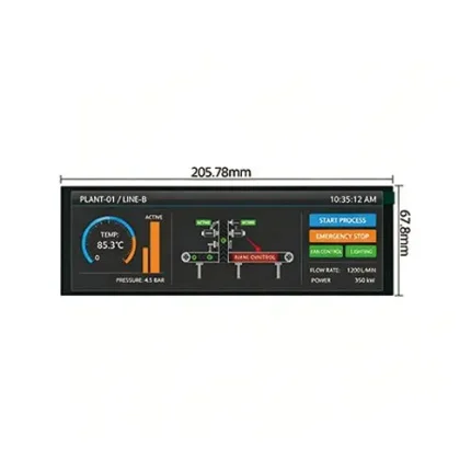 Stretched bar TFT LCD industrial long strip display panel