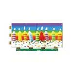 25.3-inch color ePaper panel showing candle artwork and its driver PCB
