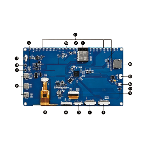 7 inch industrial HMI touchscreen display module with controller board