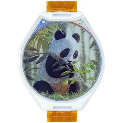 ND017EPN400400-A01 1.7-inch 400×400 round six-color ePaper display front view with a panda image