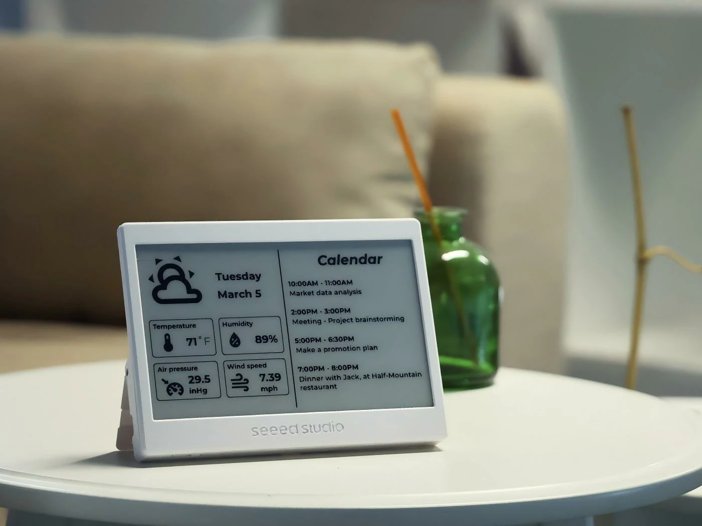 ePaper display used in a home interior